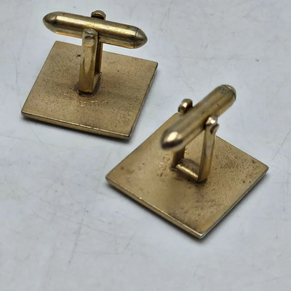 Vintage Swank Gold Tone Comedy & Tragedy Mask Cufflinks